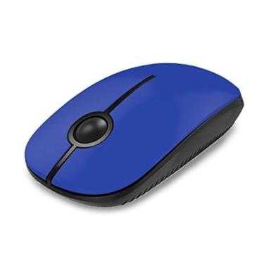 Imagem de Mouse sem fio VssoPlor, mouse portátil fino de 2,4 G com nano receptor para notebook, PC, laptop, computador - preto e azul