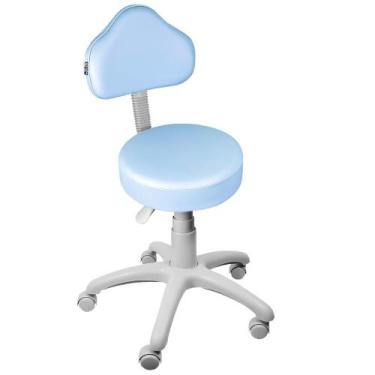 Imagem de Cadeira Mocho Azul Claro Base Cinza - ULTRA Móveis - Ultra Móveis Corp