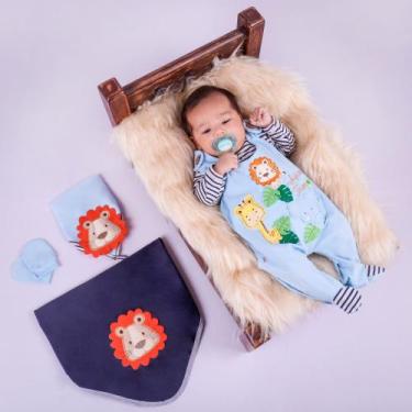 Imagem de Saida Maternidade Animais Azul Bebe 022-214 - PEQUENO ANJO, Azul, RN