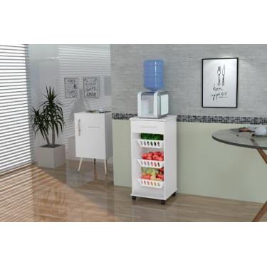 Imagem de Fruteira Balcão TU Com Rodízios Cor Branco - SM