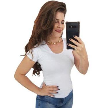 Imagem de Blusas Basicas Feminina Gola O Baby Look Moda Blusinhas P M G GG - MON