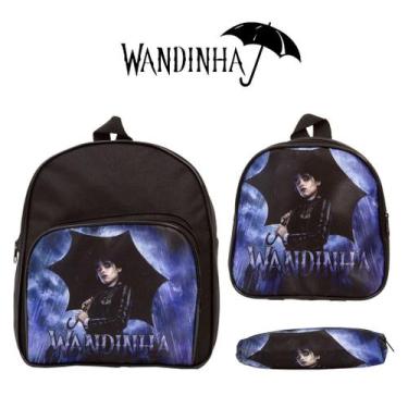 Imagem de Kit Mochila Escolar Pequena Wandinha Passeio Costas Creche - Toys 2U