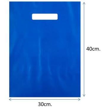 Imagem de Sacola Alça Vazada 30 x 40 Lisa 1KG - Plastimpel, Azul