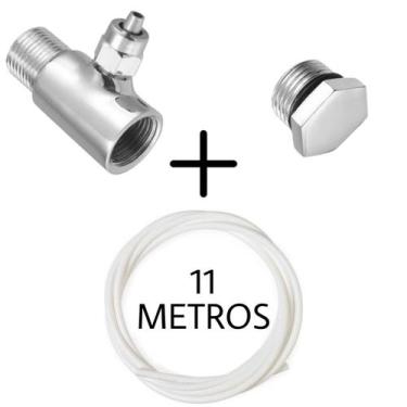 Imagem de Adaptador T Conexão Filtro Purificador de Água com Tampão e Mangueira 