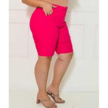 Imagem de Bermuda Feminina Bengaline Plus Size Lycra 42 Ao 52 Com Cinto - BC Gir