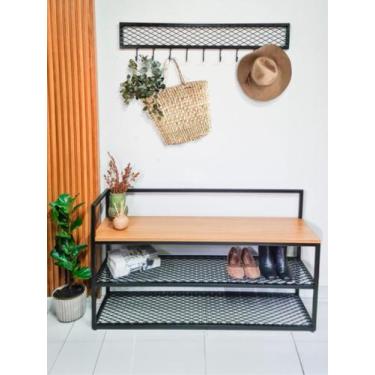 Imagem de Banco Sapateira Piazzare 60 cm - Casa Quentinha, MDF Savana