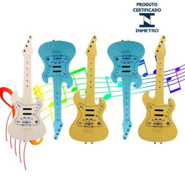 Imagem de Kit 5 Guitarra Brinquedo Infantil Instrumento Educacional - AMAR E