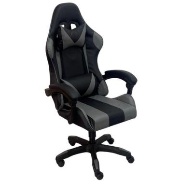 Imagem de Cadeira Gamer Hawkeye Em PU com Sistema Relax - Tatu Bola Móveis, Cinz