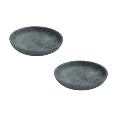 Imagem de Kit 2 Pratos Fundo Para Massa em Pedra Sabão Borda Alta 28cm - Industr
