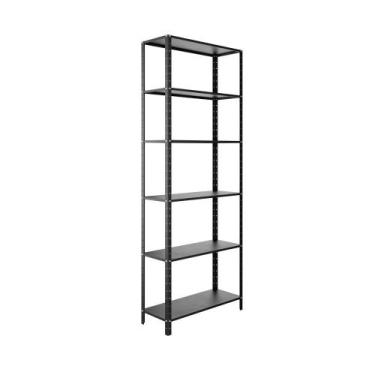 Imagem de Estante Aço 6 Prateleiras Livros Cozinha Quarto EAF013 Preto - Elite A