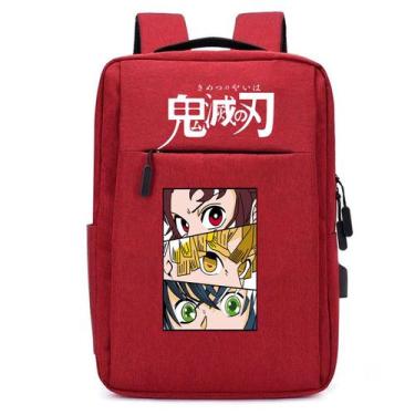 Imagem de Mochila USB Escolar Estampa Infantil Demon Slayer Notebooks, Trabalho 