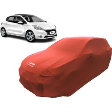 Imagem de Capa Carro Com Logo Peugeot 208 Tecido Anti Riscos - Mz, Vermelha