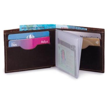 Imagem de Carteira Porta Cartão Compacta Slim Couro Bovino C/plástico - ELLO GRI