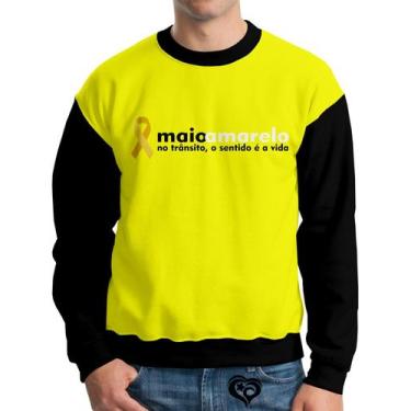 Imagem de Moletom Maio Amarelo Infantil UNISSEX Blusa Casaco Laço - Alemark, 14