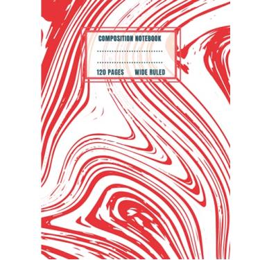 Imagem de Composition Notebook: White and Red Liquid Marble Wide Ruled Paper Notebook Journal | Ruled Blank Lined Cute Notebooks for Pretty Girls Teens Women School Home Writing Notes (Composition Notebooks)