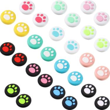 Imagem de 28 peças de tampas de reposição para garras de gato e joystick de silicone para gatos compatíveis com controles PS5 PS4 PS3 PS2 Xbox 360 Xbox One
