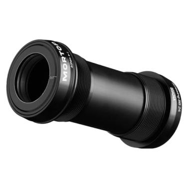Imagem de MORTOP Suporte inferior BSA 68/73 mm para pedaleira Shimano Hollowtech II de 24 mm, rolamento de cerâmica de contato angular (BSA-Preto)