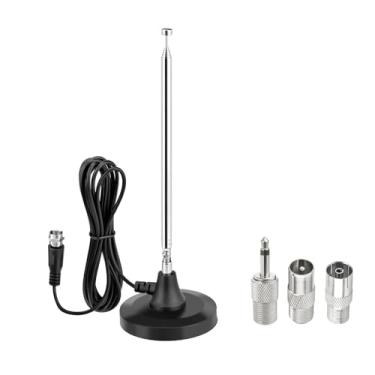 Imagem de SUPERBAT Base magnética forte antena de rádio FM telescópica portátil com cabo de extensão de 3 metros para Yamaha Marantz Pioneer Onkyo Sherwood FM sintonizador de rádio AV áudio bluetooth receptor