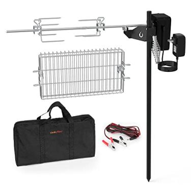 Imagem de Only Fire Outdoor Open Flame Camping Grill, acessórios de cozinha de fogueira, cozinhar sobre qualquer grelha ou fogo - inclui motor, adaptador de energia, cabo de carregamento de carro e bolsa