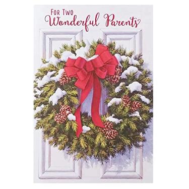 Imagem de Para dois pais maravilhosos - Christmastime is Just The Time for Loving Thoughts of You, Family Recollections, and Traditions Old and New - Merry Christmas Greeting Card for Mom and Dad