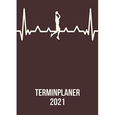 Imagem de Terminplaner 2021: DIN A4 Kalender von 01/2021 - 12/2021 1 Tag = 1 Seite mit großem Tageskalender und großartiger Übersicht. Monatsübersicht, ... / basketball heartbeat Herzschlag