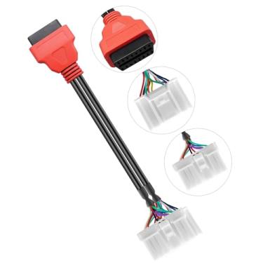 Imagem de QAGGUM Cabo adaptador OBDII adequado para Tesla Model 3 Y S X, 20 pinos + cabo conector OBD2 adaptador OBD2 de 12 pinos para 16 pinos, cabo OBDii adequado para Autel MaxiSys Ultra Elite II PRO MS909