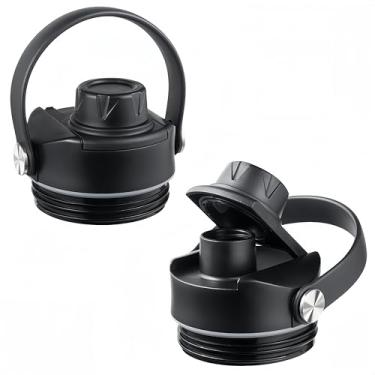 Imagem de Tampa para garrafas Yeti Rambler 26 36 46 1,8 g, tampa de rosca com alça flexível, tampas de chug para copo Yeti Kids Jr 12 510.3 g, tampa à prova de vazamento, acessórios de substituição para garrafa