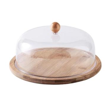Imagem de Bothyi Suporte para bolo com tampa, prato de exibição de bolo, prato de sobremesa de frutas, prato de bolo, servidor, travessa de servir para eventos, 26cm