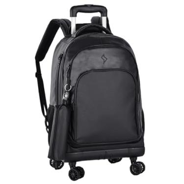 Imagem de Kit Mochila mala com 4 Rodas Giratórias e Estojo Masculina Design Executivo, Preta Escolar e Viagem Multifuncional