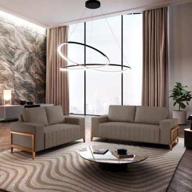 Imagem de Sofá 2x3 Lugares Verona Meu Sofá Online, B002 VELUDO CAPUCCINO