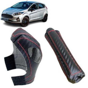 Imagem de Kit Capas Carbon Manopla Câmbio Automático + Alavanca Freio de Mão Fie