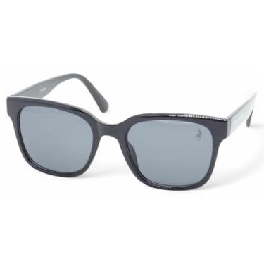 Imagem de Óculos de Sol Casual Unissex Polo London Club, Lente Proteção UV400 - Kit contém Case Couro ECO (Preto)