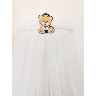 Imagem de Dossel Urso Príncipe Azul marinho com tule mosquiteiro - SONHO DE BERÇ