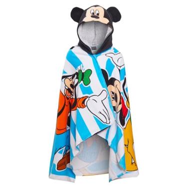 Imagem de Disney Toalha com capuz Mickey Mouse 100% algodão vestido infantil Mickey Poncho toalha de banho praia envoltório de natação