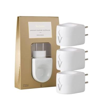 Imagem de Kit 3x Difusor Aromatizador Porcelana Branco Elétrico Bivolt de Aromas Essenciais e Óleos Essencias
