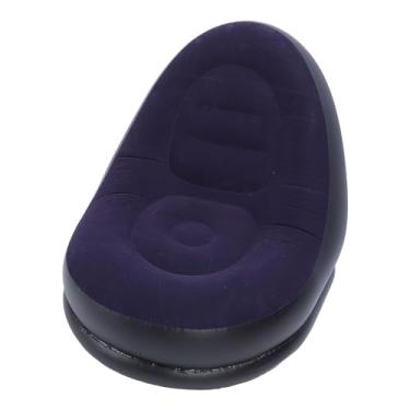 Imagem de Cadeira Inflável de sofá, Cadeira de Deck Inflável, Macia, 220,5 Lb de Capacidade de Carga, Com Fezes para Sala de Estar (Azul escuro)
