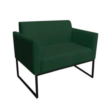 Imagem de Namoradeira Marisa Suede Base Industrial Metálica Preto - DROSSI