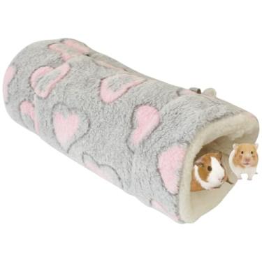 Imagem de Copfeu Túnel de pendurar para animais pequenos, brinquedos de hamster pendurados, acessórios de gaiola de rede para chinchila, furão, esquilo, porquinho-da-índia, rato, brincar de dormir (cinza,