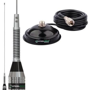 Imagem de Antena Móvel VHF 184 de Onda 62cm Mola na Base Ap4186 + Suporte Magnét