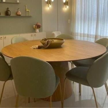 Imagem de Mesa de Jantar Cone Redonda 120cm Base Freijó Tampo Freijó - Personal 