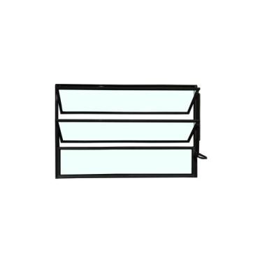 Imagem de Vitro Basculante 60x80 Alumínio Preto Vidro Liso Lumineziri