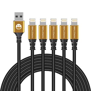 Imagem de [Pacote com 5 certificados pela Apple] Carregador para iPhone, cabo Lightning, cabos de carregamento rápido para Apple iPhone 12/11/11Pro/11Max/X/XS/XR/XS Max/8/7/6/5S/SE/iPad Mini Air (dourado, 90