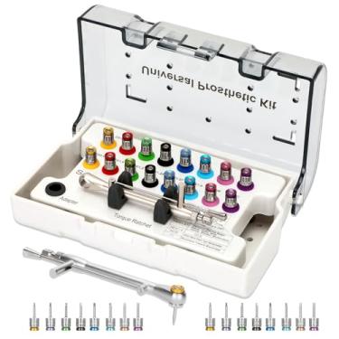 Imagem de Mokemok Conjunto de Chaves de Torque de Implante Dentário, Kit de Prótese, 16 Peças, 10-70 Ncm