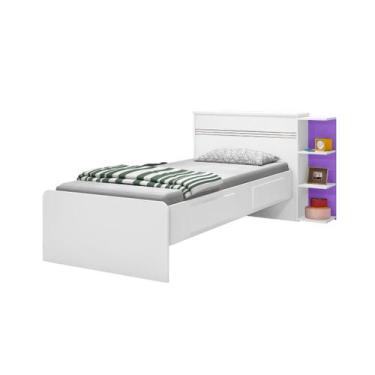 Imagem de Cama Baú Cabeceira com tampo de abrir Acomoda colchão 0,88m x 1,88m Ja