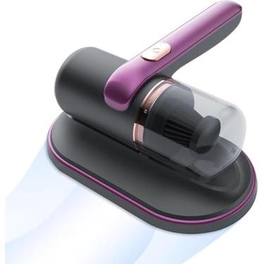 Imagem de Aspirador de pó sem fio para remoção de ácaros da cama, máquina de limpeza leve com luz UV, duas velocidades, aspirador de pó portátil sem fio para colchão profundo para sofá, limpeza de tap