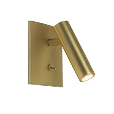 Imagem de Luminária de parede embutida ajustável, arandela LED com fio e interruptor, luz de leitura quadrada para montagem na parede, lâmpadas de leitura focadas para cama, luzes de cabeceira para qu