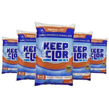 Imagem de Kit com 5 keepclor dicloro 40% pratic line saco 1kg - 001939