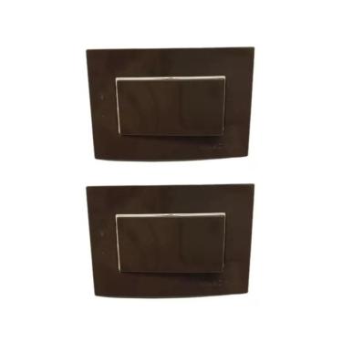 Imagem de 02 Interruptor Simples Moveis Margirius Marrom 10A 250V Nbr