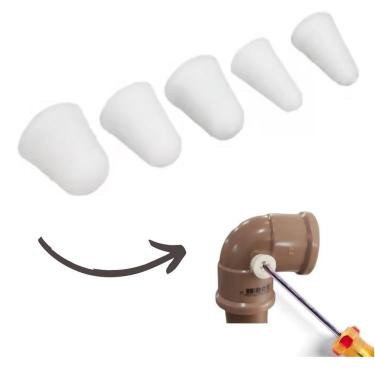 Imagem de Tapa Furo Parafuso para Tubos de Pvc 5 Peças Estrela