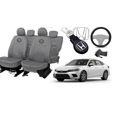 Imagem de Conjunto de capa couro + chaveiro Civic 20-24 - ferro tech br